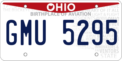 OH license plate GMU5295