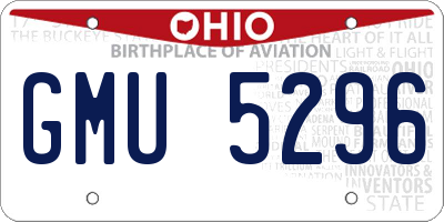 OH license plate GMU5296