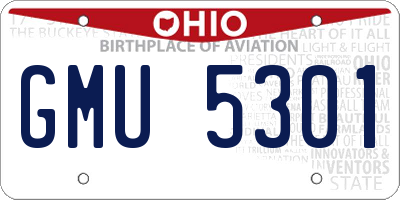 OH license plate GMU5301