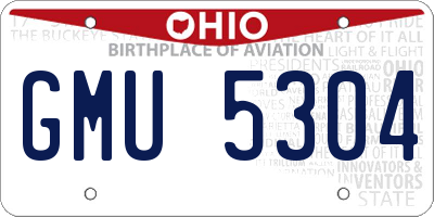 OH license plate GMU5304