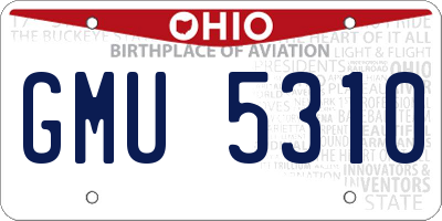 OH license plate GMU5310
