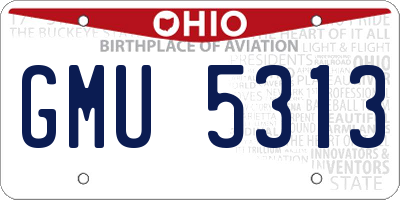 OH license plate GMU5313
