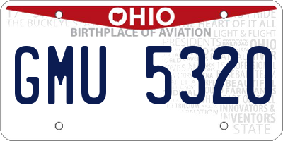 OH license plate GMU5320