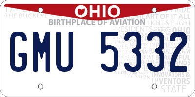 OH license plate GMU5332