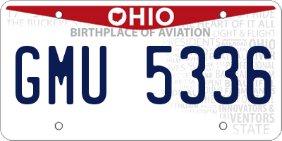 OH license plate GMU5336