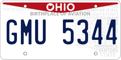 OH license plate GMU5344
