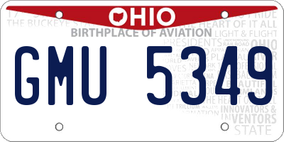OH license plate GMU5349