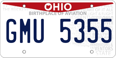 OH license plate GMU5355