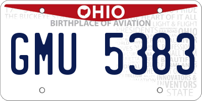 OH license plate GMU5383