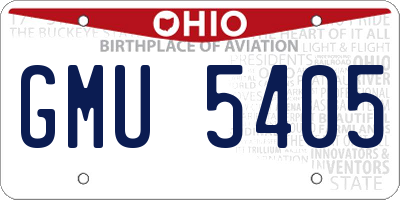 OH license plate GMU5405