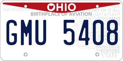 OH license plate GMU5408