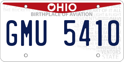 OH license plate GMU5410