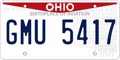 OH license plate GMU5417