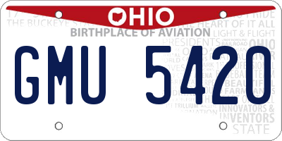 OH license plate GMU5420