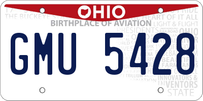 OH license plate GMU5428