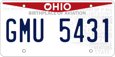 OH license plate GMU5431