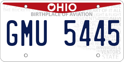 OH license plate GMU5445