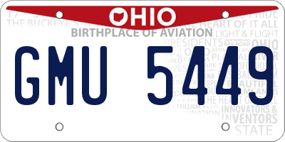OH license plate GMU5449