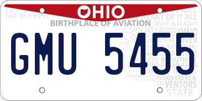 OH license plate GMU5455