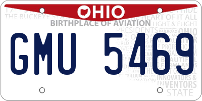 OH license plate GMU5469