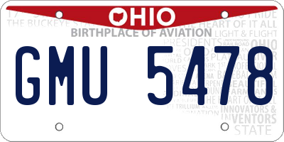 OH license plate GMU5478