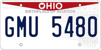 OH license plate GMU5480