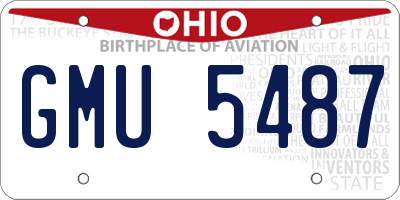 OH license plate GMU5487