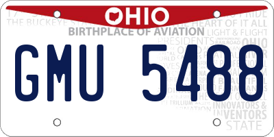 OH license plate GMU5488