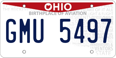 OH license plate GMU5497