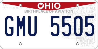OH license plate GMU5505