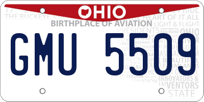 OH license plate GMU5509