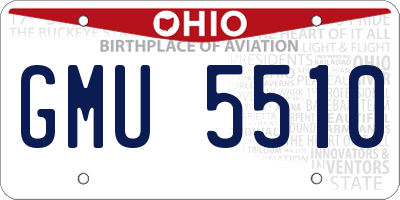 OH license plate GMU5510