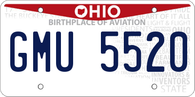 OH license plate GMU5520