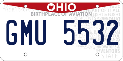 OH license plate GMU5532