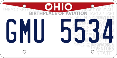 OH license plate GMU5534