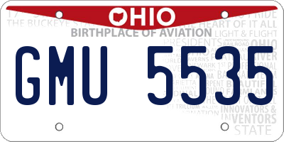 OH license plate GMU5535