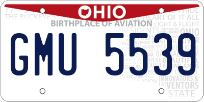 OH license plate GMU5539