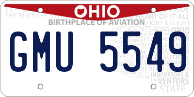 OH license plate GMU5549