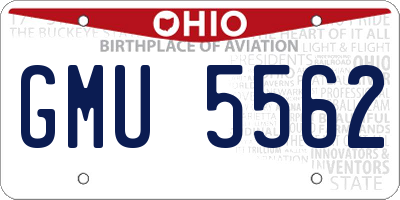 OH license plate GMU5562