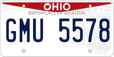 OH license plate GMU5578
