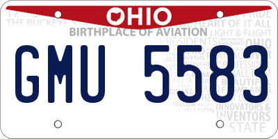 OH license plate GMU5583