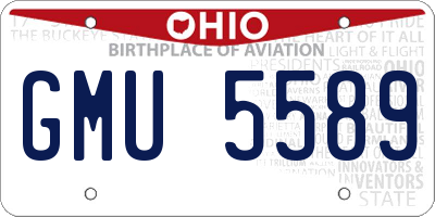 OH license plate GMU5589