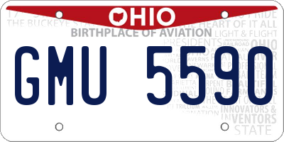 OH license plate GMU5590