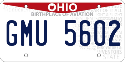 OH license plate GMU5602