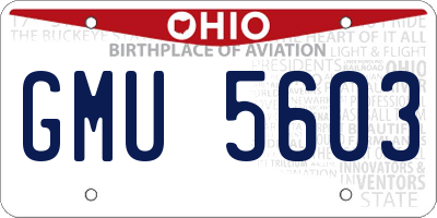 OH license plate GMU5603