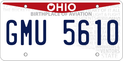 OH license plate GMU5610