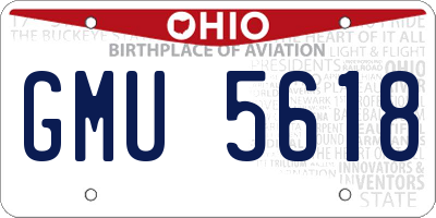 OH license plate GMU5618