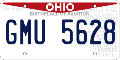 OH license plate GMU5628