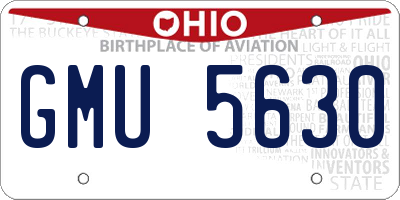 OH license plate GMU5630