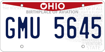 OH license plate GMU5645